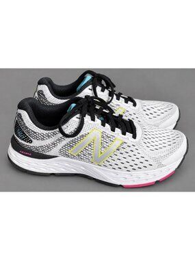 NEW BALANCE Womens Size 6.5B 680 v6 Road Running Shoes Sneakers White/Black
